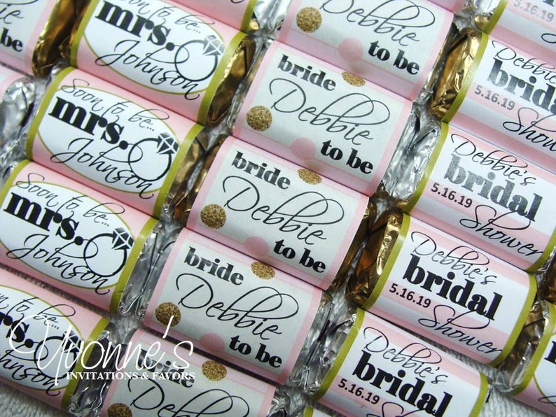 Bridal Shower Favors Mini Candy Bars assembled or Wrappers Etsy