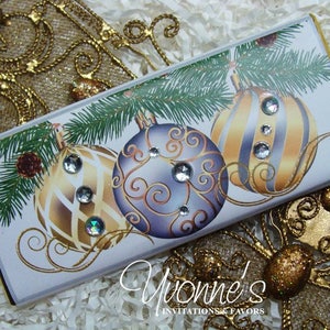 Christmas Candy Bar Wrappers for Chocolate Bars-Holiday Party Favors-Xmas Ornaments Gold, Silver-Stocking Stuffers-Class-Teacher-Office Gift