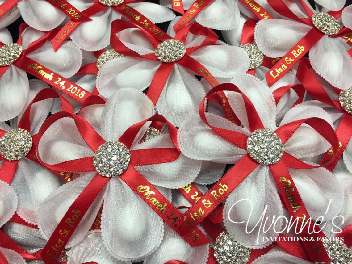 Jordan Almond Flower Bomboniereswhite Confetti Flower With Etsy