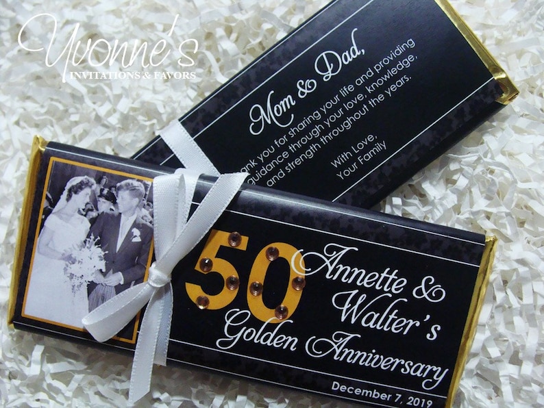 50th Anniversary Candy Bar Wrappers for Chocolate Bar - Etsy