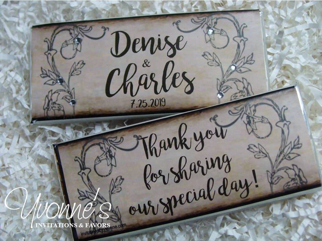 Rustic Wedding Candy Bar Wrappers Assembled With Chocolate Bars-rustic ...