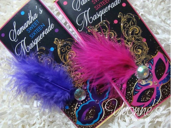 Mardi Gras Masquerade Party Favors Candy Bar Wrappers Etsy