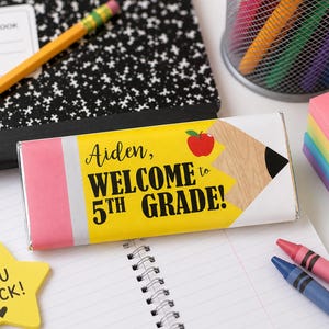 Back to School Candy Bar Wrappers | First Day of School Personalized Chocolate Wrapper | Teacher Welcome Gift, Pre-K Kindergarten, 1st Grade