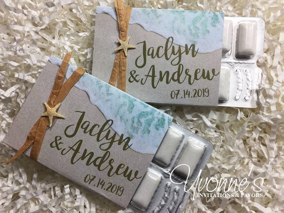Beach Wedding Favors Gum Party Favors or Gum Wrappers for