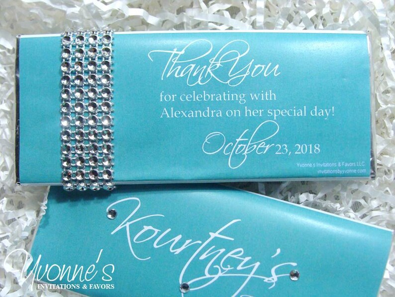 Aqua Blue/turquoise Wedding Candy Bar Wrapper Chocolate Bar Etsy