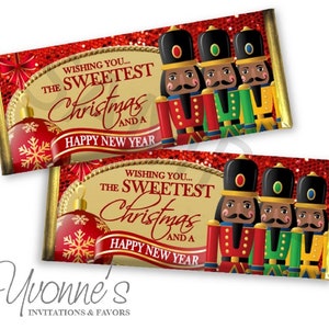 Nutcracker African American-Ethnic Candy Bar Wrappers for Chocolate Bars-Holiday Party Favors-Stocking Stuffers (Set of 10)