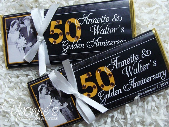 50th Anniversary Candy Bar Wrappers for Chocolate Bar | Etsy