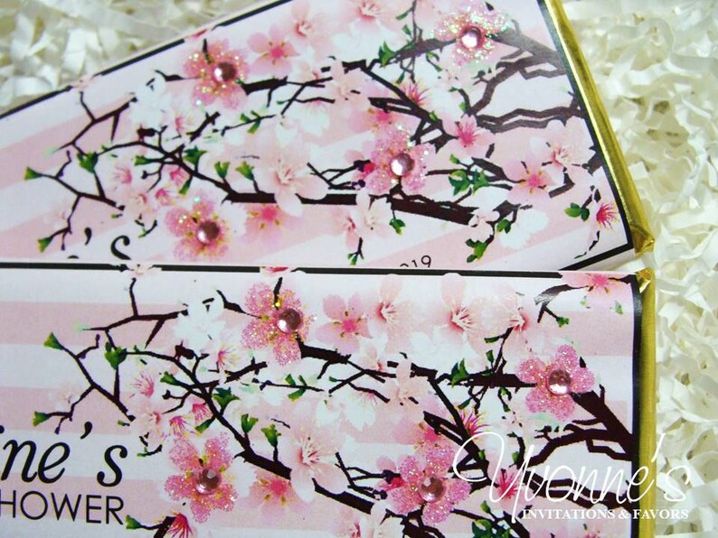 Bridal Shower Cherry Blossom Candy Bar Wrappers Assembled With Etsy