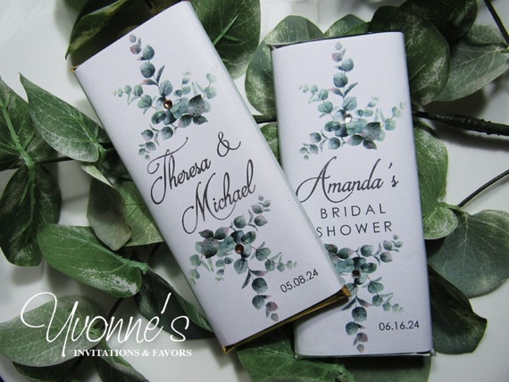 Greenery Wedding-bridal Shower Candy Bar Wrappers Assembled | Etsy