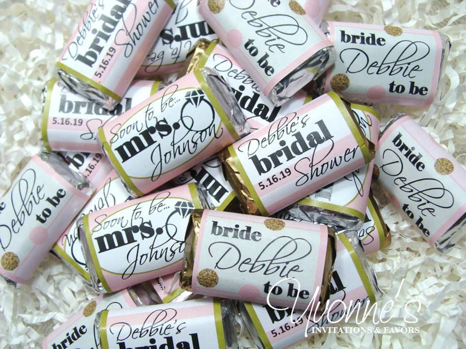 Bridal Shower Favors Mini Candy Bars Assembled or Wrappers Etsy