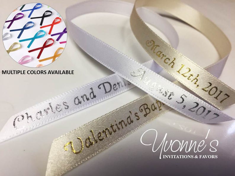 Personalized Ribbon for Favors / Qty 100 Party Favor Ribbons Etsy