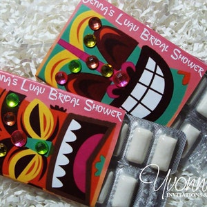 Luau Party Favors-Gum Wrappers Assembled with Gum-Hawaiian Tiki-Summer-Pool Party-Vacation-30th-40th-50th-60th Birthday image 5