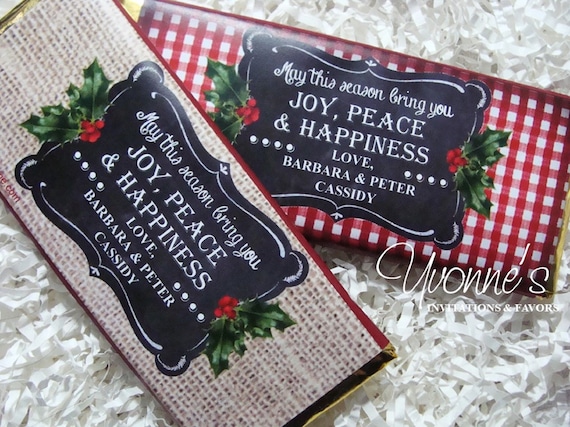 Christmas Card With Photo Candy Bar-wrappers Only for Chocolate