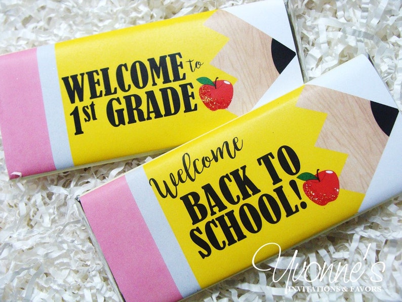 Back to School Candy Bar Wrappers Assembled with Chocolate Etsy