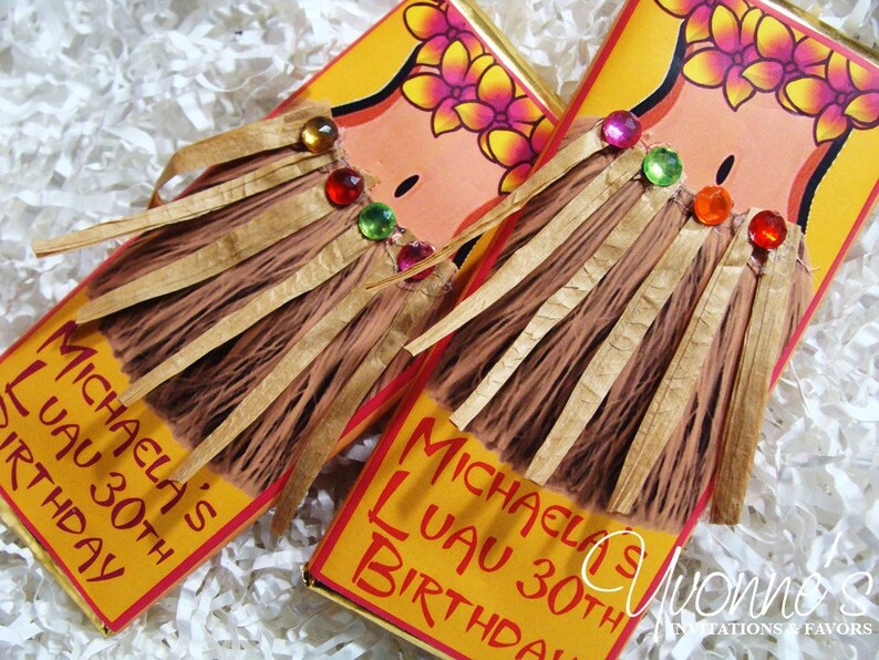 Hawaiian Luau Party FavorsCandy Bar WrapperChocolate Bar