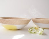 Saladier en bois, 7 &laquo; Yellow et White Swirl, d&eacute;cor moderne, cuisine de printemps