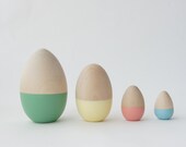 Pastel Dipped Eggs, Easter Decor, Wooden Easter Eggs