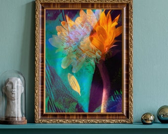 Iridescent Sunflower Fine Art Print, Abstract Art Print, Modern Wall Decor, Flower Photography by Araya Jensen