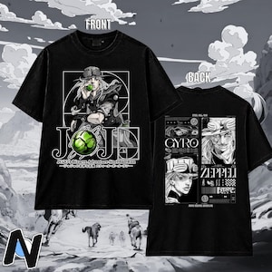 JoJo Gyro Zeppeli T-Shirt | SBR Anime Graphic Tee | Cotton Y2K Streetwear | Anime Fan Gift