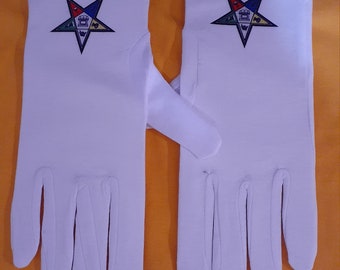 OES - Order of The Eastern Star logo emblem cotton gloves