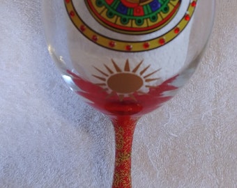 Past Commandress DOI PHA Daughter of the Imperial Court logo emblem glassware with sundial