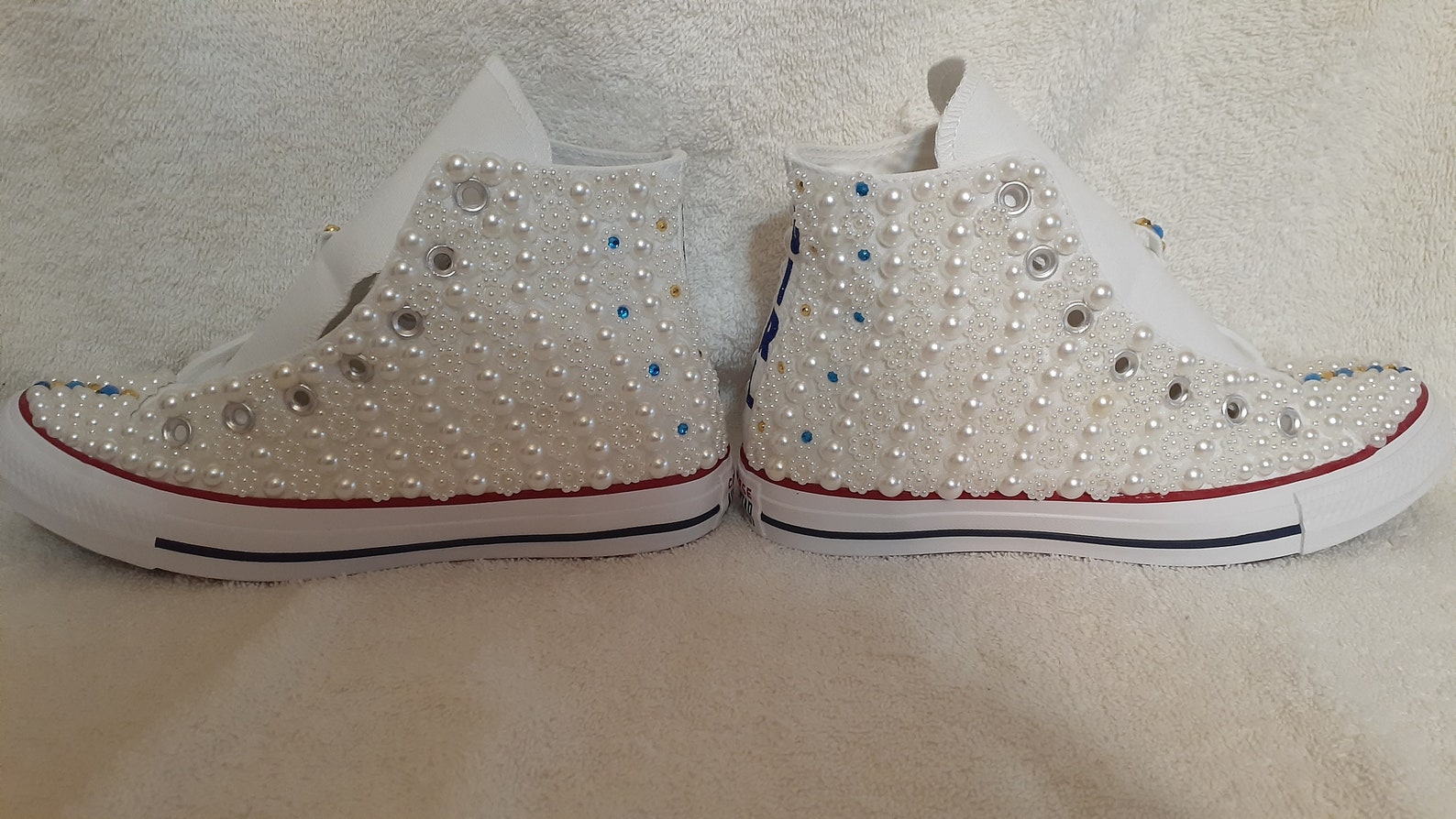 pearl embellished shoes