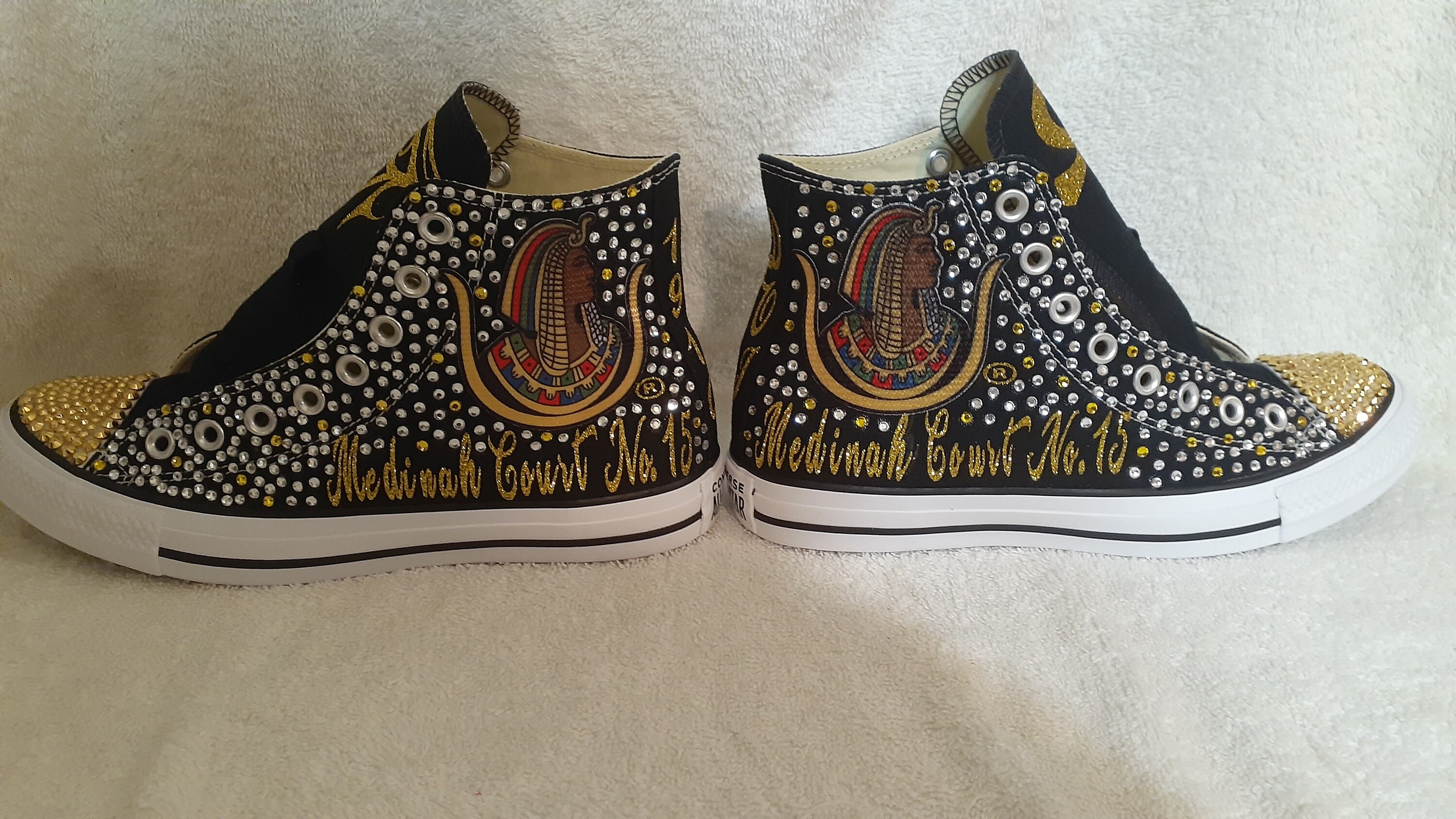 OES Order of the Eastern Star Rhinestone Converse Custom Tennis Shoes 