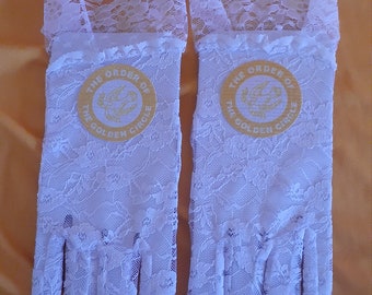 OGC - Order of The Golden Circle logo emblem white lace gloves