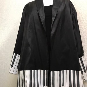 Hand Painted Silk Music Piano Keyboard Reversible Jacket by Designer Silk