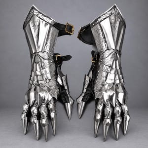 Guanti a guanto in acciaio inciso / Armatura gotica per cosplay ispirata ai Nazgûl