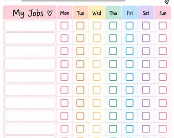 Toddler chore chart digital download