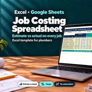 Job Costing Spreadsheet for Plumbers | Actual vs Estimate Excel