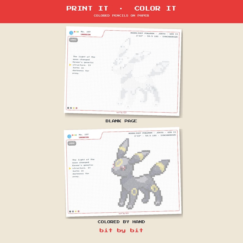 Pokémon Eevee & Evolutions Pixel Art + Shiny – Color by Number PDF | 5 ...