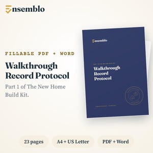 New Construction Walkthrough Binder, Pre-Drywall & Blue Tape Checklist (PDF + Word)