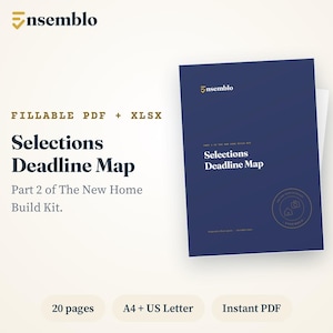 New Construction Selections Checklist, Home Build Tracker (PDF + Excel)