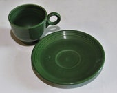 FIESTA GENUINE forest green cup and saucer