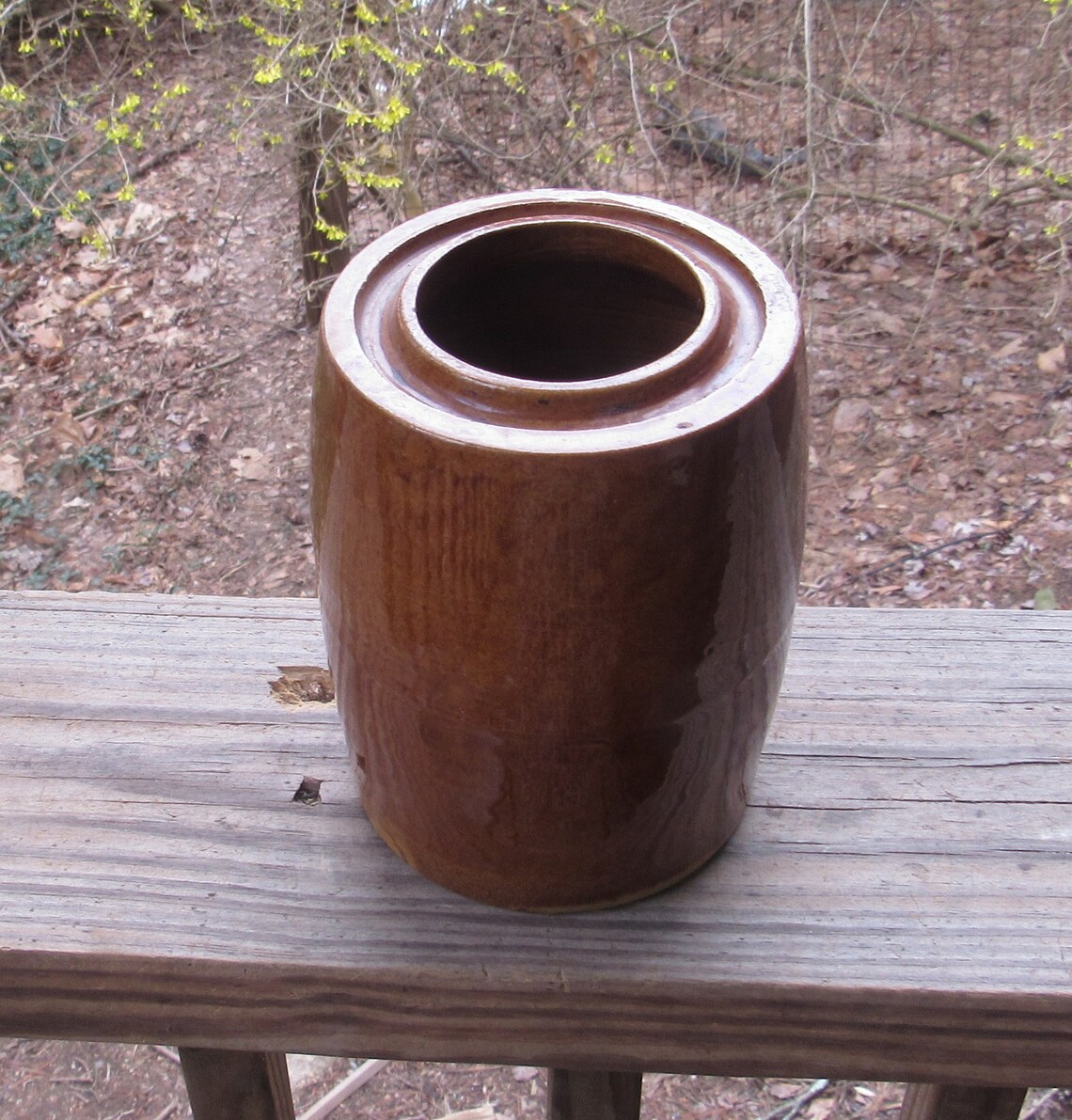 Antique stoneware early wax sealing canning jar brown Etsy