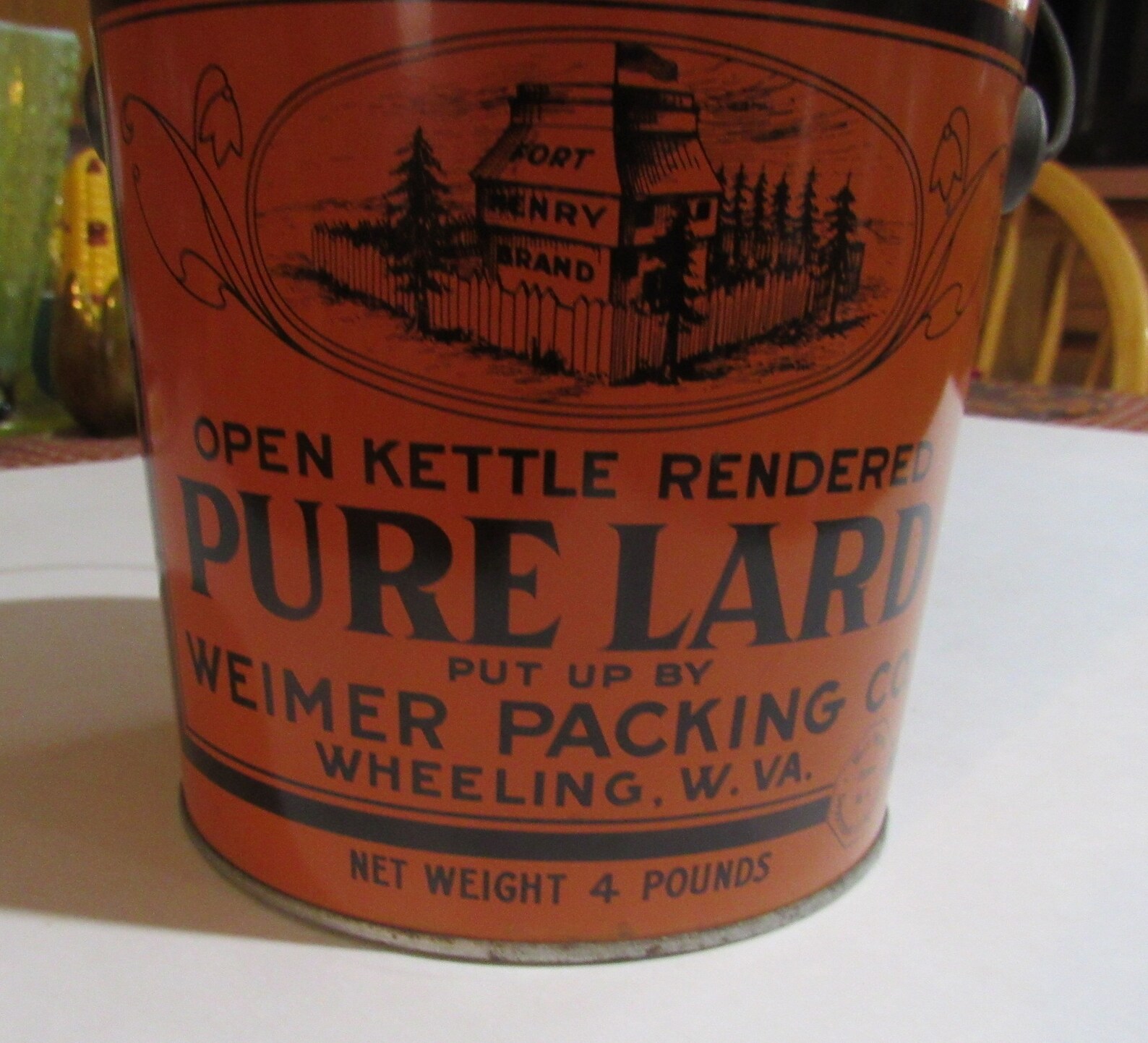 Lard pail from West Virginia with bail great shape 4 pounds Etsy