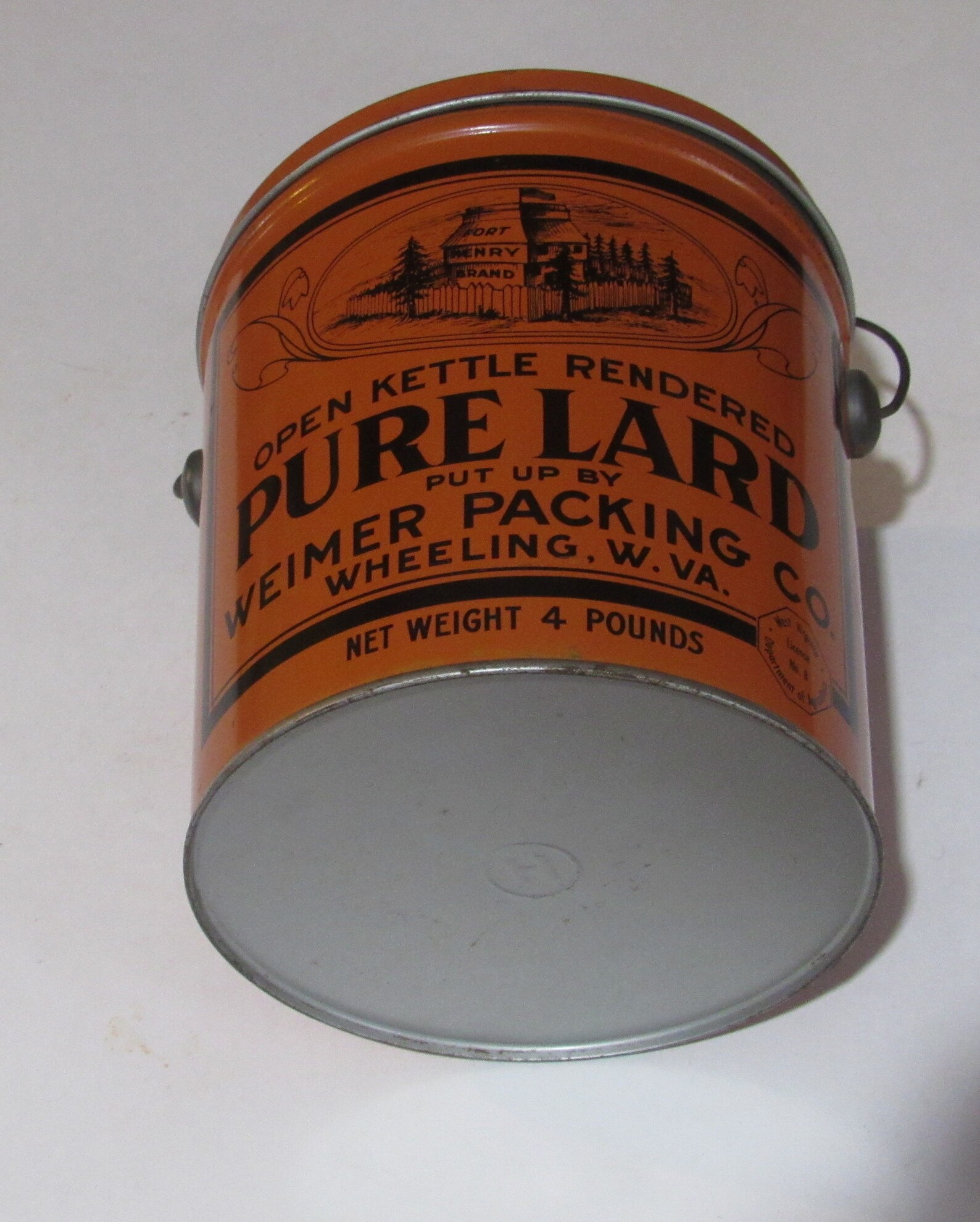 Lard pail from West Virginia with bail great shape 4 pounds Etsy