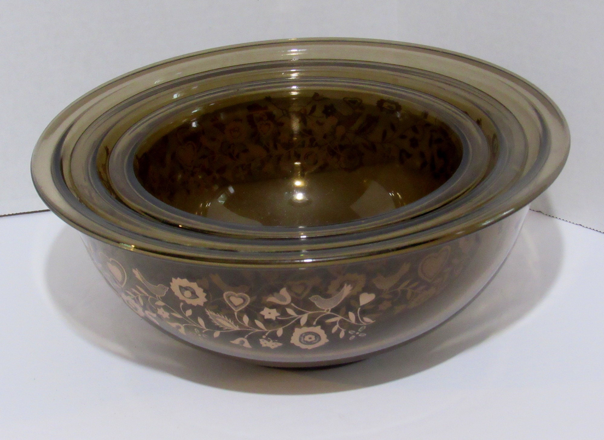 PYREX FESTIVE HARVEST smoky amber 3 piece bowl set Etsy