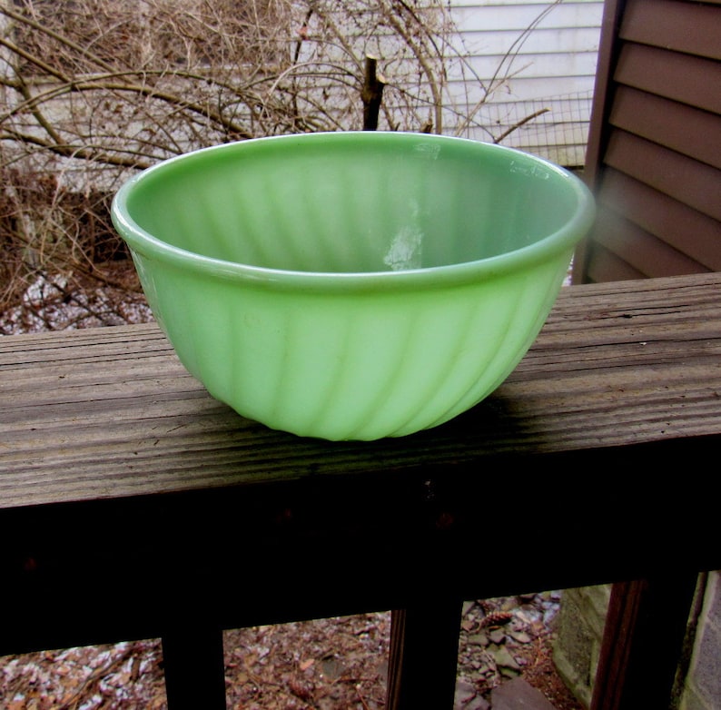 Fire King jadeite swirl mixing bowl original 8 Etsy