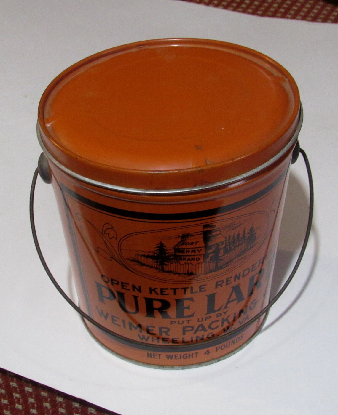 Lard pail from West Virginia with bail great shape 4 pounds Etsy