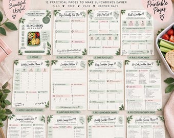 Planificador de loncheras para niños con paladares exigentes / Sistema imprimible de 12 páginas (PDF en formato A4 y Carta estadounidense)