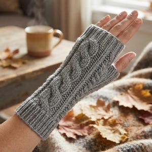 Crochet Fingerless Gloves Pattern, Cable Wrist Warmers PDF, Long Crochet Gloves, Long Fingerless Gloves Crochet Pattern, Cable Wrist Warmers
