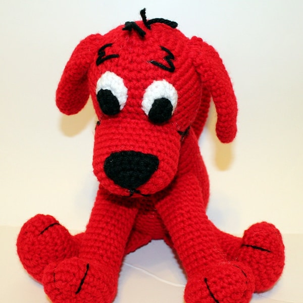 PATRÓN PDF: Patrón de crochet de perro rojo grande