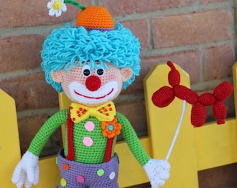 Patrón PDF: Arlo el Payaso **¡¡Solo patrón de crochet, no muñeca real!!** Payaso de crochet