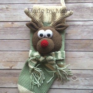 PDF Pattern: Reindeer Stocking **Crochet Pattern Only!! Not Actual Item!**