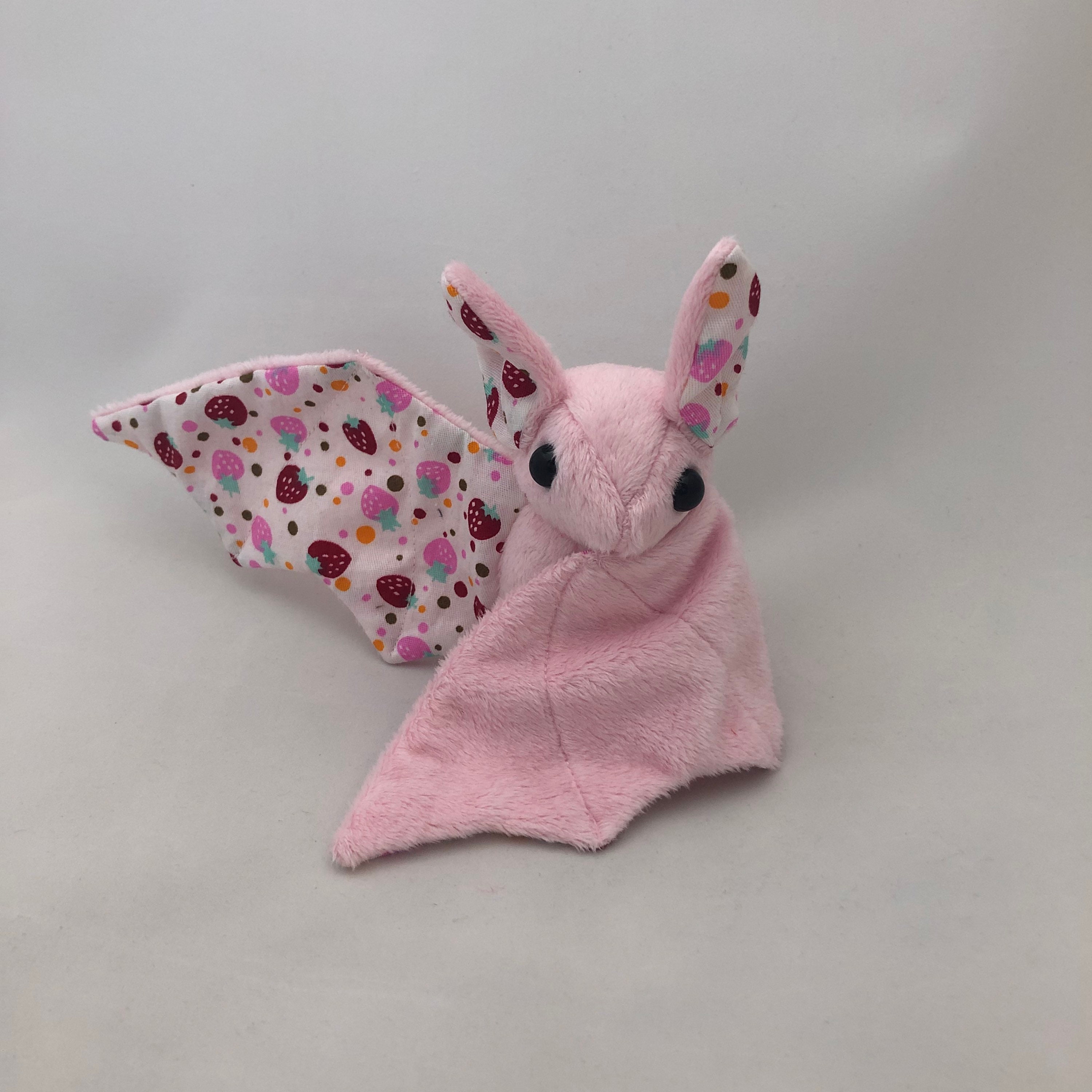 Light Pink Strawberry Bat Plush Stuffed Animal Softie Etsy