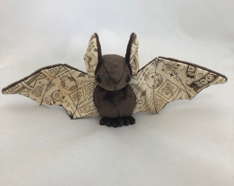 Brown Magical Sport Newspaper Bat Plush, Stuffed Animal, Softie