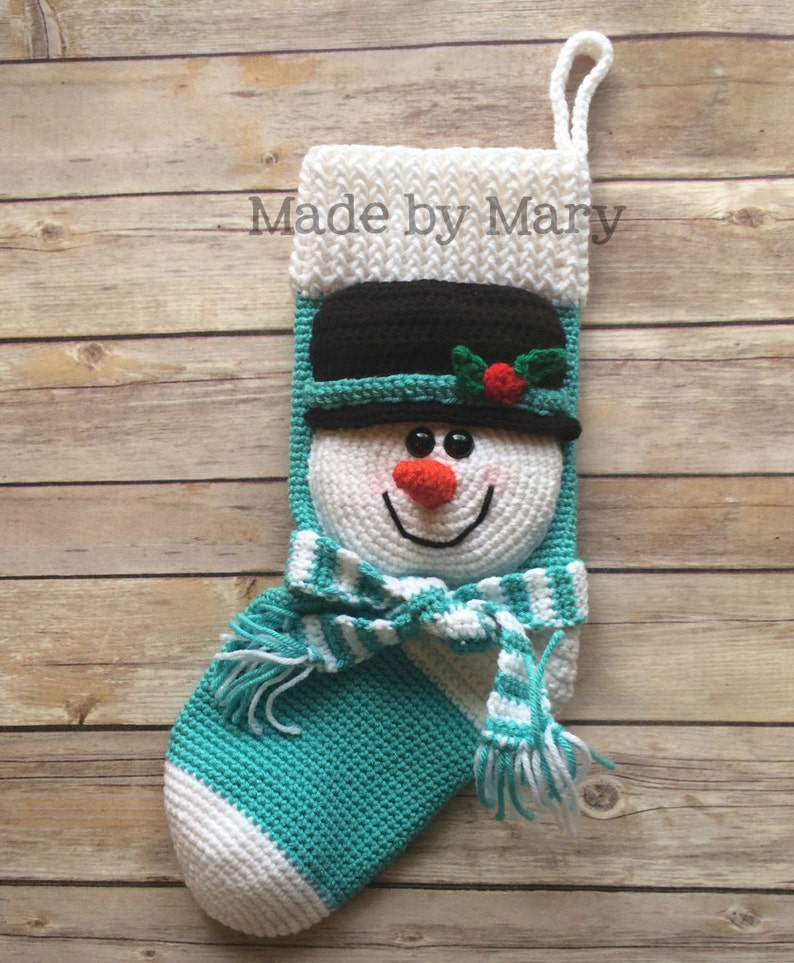 PDF Pattern: Snowman Stocking Crochet Pattern Only Not Actual Item image 1